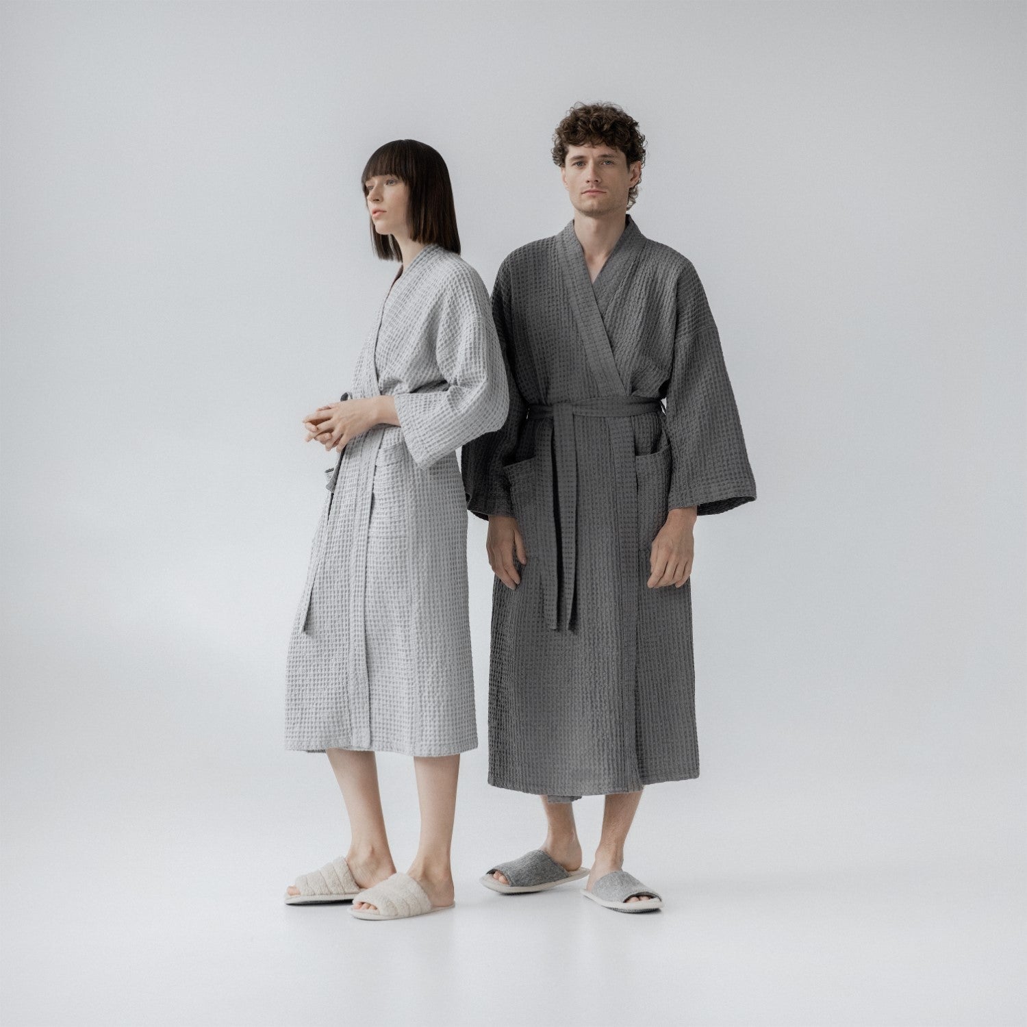 Honeycomb Waffle Linen Bathrobe