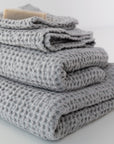 Honeycomb Waffle Towel in Dark Grey and Light Grey