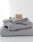 Honeycomb Waffle Towel - Dark Grey and Light Grey