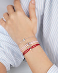 Silver Heart Cord Bracelet