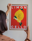 Premium Limoncello Retro Drinks Print, Vibrant High Quality Art, Framed or Unframed, UK Printed, A5 A4 A3 A2 A1 A0 Sizes by Little Egret Design at brixbailey.com