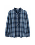 lina blouse | indigo check