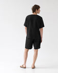 Linen Fern Pyjama Set - Black