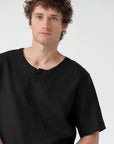 Linen Fern Pyjama Set - Black