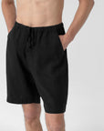 Linen Fern Pyjama Set - Black