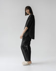 Linen Primrose Loungewear Set - Black