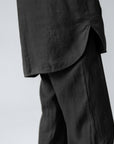 Linen Primrose Loungewear Set - Black