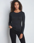 Long Sleeve Crew Neck Cotton Modal T-shirt