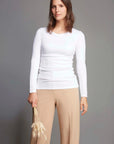 Long Sleeve Crew Neck Cotton Modal T-shirt