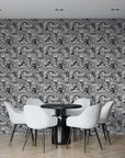 Koi Carp Statement Wallpaper in Black and White