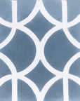 Luxury handcrafted grey and white LOTUS cement floor tiles, premium Moroccan-inspired design by Maria Starling by Maria Starling Design at brixbailey.com