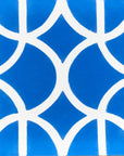 Premium blue and white LOTUS cement tile, handcrafted Moroccan floor and wall tile, luxury contemporary design by Maria Starling by Maria Starling Design at brixbailey.com
