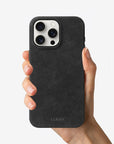 Luxurious Alcantara iPhone Case - Elegant, Protective & MagSafe Compatible by Luriax at brixbailey.com