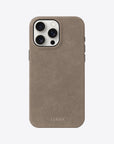 Indulge in Elegance & Defense with Handcrafted Classic iPhone Case - Genuine Italian Alcantara & Stainless Steel Accents by Luriax at brixbailey.com