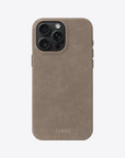 Indulge in Elegance & Defense with Handcrafted Classic iPhone Case - Genuine Italian Alcantara & Stainless Steel Accents by Luriax at brixbailey.com