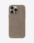 Indulge in Elegance & Defense: Handcrafted Classic iPhone Case with Italian Alcantara & Stainless Steel Accents by Luriax at brixbailey.com
