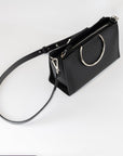 Genuine Leather Crossbody Bag with Chain and Leather Straps