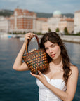 Handmade Genuine Leather Bag with Removable Shoulder Strap - Durable & Eco-Friendly by Sook Stainable at brixbailey.com