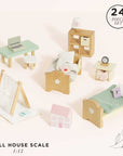 Wooden Dolls House Child's Bedroom Furniture