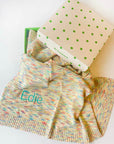 Personalised Space-Dye Organic Cotton Knitted Baby Blanket