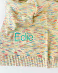 Personalised Space-Dye Organic Cotton Knitted Baby Blanket