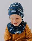 Kids Merino Hat Beanie for Autumn and Spring with Vehicles Print