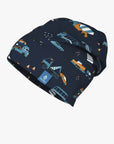Kids Merino Hat Beanie for Autumn and Spring with Vehicles Print