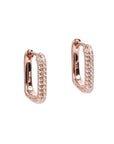 Glow White Hoop Earrings in Rose Gold and Silver