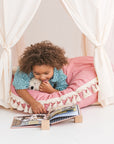 MINICAMP Large Floor Cushion with Tassels - Rose - Soft & Stylish Kids Playroom Essential by Minicamp at brixbailey.com