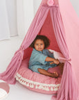 MINICAMP Large Rose Floor Cushion with Tassels - Soft & Stylish Kids Playroom Decor by Minicamp at brixbailey.com