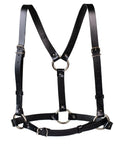 Genuine Leather Body Harness with Chain Detail
