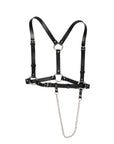Genuine Leather Body Harness with Chain Detail