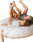 MINICAMP Large Kids Floor Cushion with Tassels - Forest Animal Print & Hypoallergenic by Minicamp at brixbailey.com