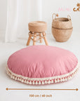 MINICAMP Large Rose Floor Cushion with Tassels - Soft & Stylish Kids Playroom Essential by Minicamp at brixbailey.com