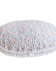 MINICAMP Large Floor Cushion - White Floral Pattern, 100% Cotton, OEKO-TEX Certified by Minicamp at brixbailey.com