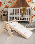 MAMOI® Klettergerüst indoor, Kletterdreieck mit rutsche holz, Baby kinder klettern, Kletterturm rutschbrett, Kletterbogen kinderrutsche, Regenbogenwippe, Montessori spielzeug ab 1 jahr 2/3 jahre-1