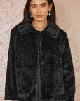 Yumi Black Faux Fur Short Jacket