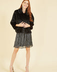 Yumi Black Faux Fur Short Jacket