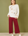 Yumi Ivory Sequin Snowflake Fluffy Jumper