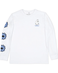 White Unisex Longsleeve Shirt with Moomintroll Flower Design