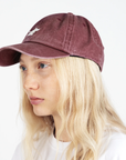 Washed Denim Burgundy Cap for Adults