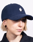 Navy Corduroy Cap with Moominpappa Design