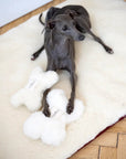 Natural Woolen Dog Toy - Bone - White