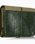 Herringbone Toiletry Wash Roll, Racing Green