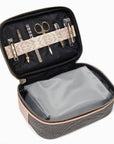 Herringbone Zip Around Toiletry Wash Bag, Dusty Pink