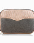 Herringbone Zip Around Toiletry Wash Bag, Dusty Pink