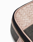 Herringbone Zip Around Toiletry Wash Bag, Dusty Pink