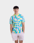 Aixo Checker Mens Top Lime