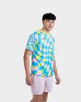 Aixo Checker Mens Top Lime