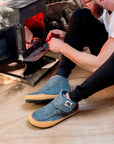 Quokka Men's Slipper Boots in Grey and Curry